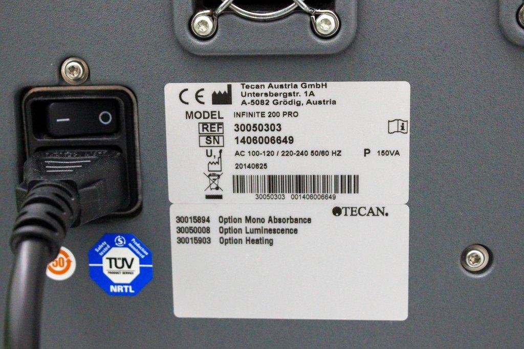 TECAN Infinite 200 PRO Microplate Reader - Preowned, Includes Power Cord