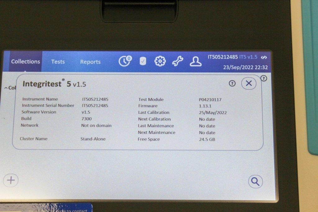 Millipore Integritest 5 IT5INS001 Integrity Tester 100V-240V 50Hz/60Hz