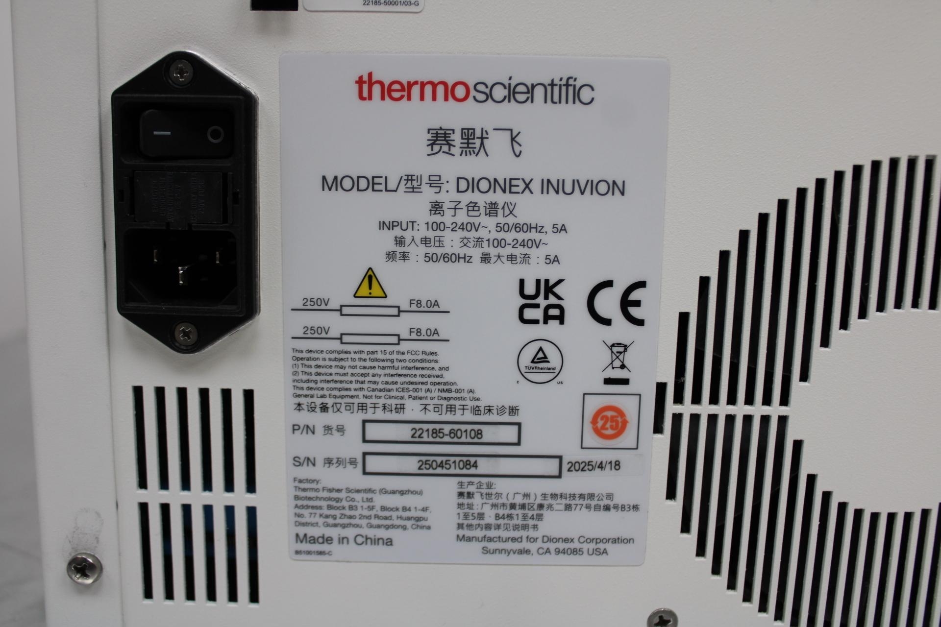 Thermo Scientific Dionex Inuvion 22185-60108 Chromatography System Good Condition