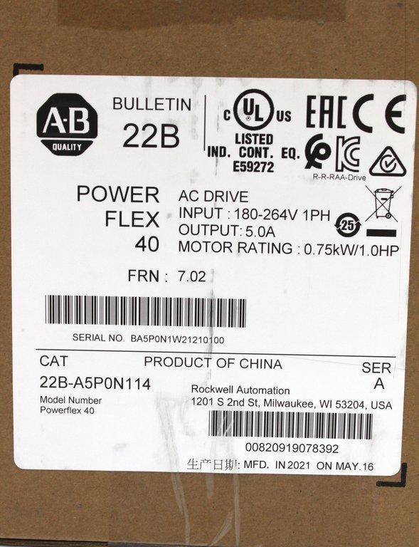 Rockwell PowerFlex 40 AC Drive 0.75kw Frequency Converter Automation
