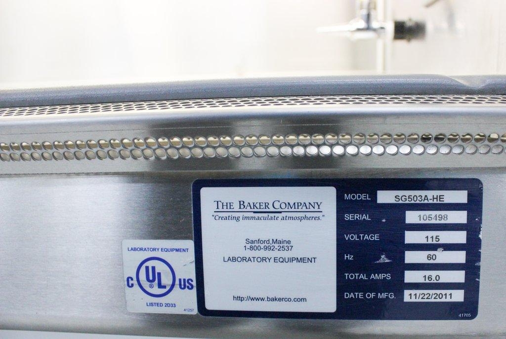 Baker SG503AHE 5ft Biosafety Cabinet Airflow/Ergonomic System