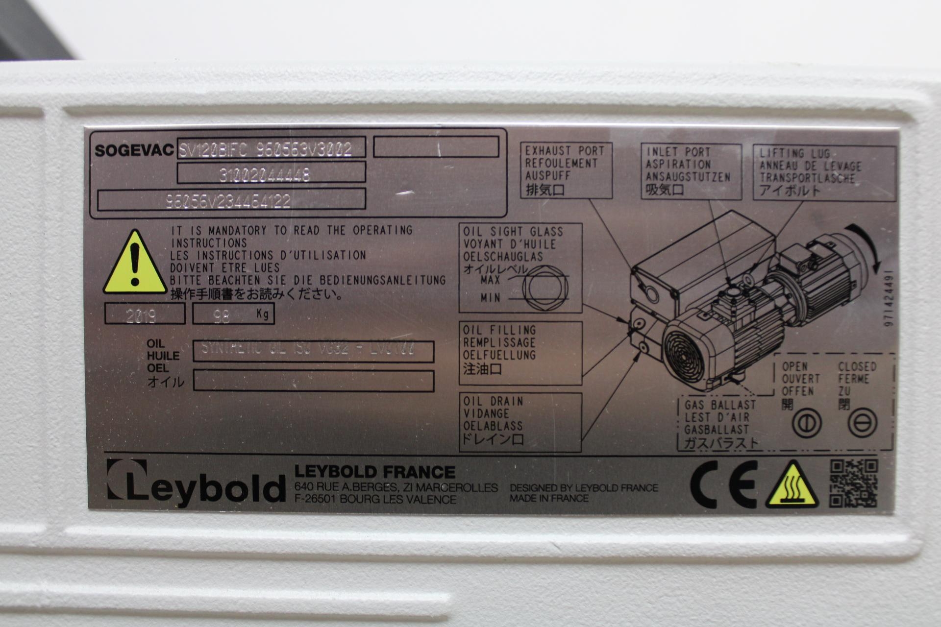 Leybold Sogevac SV 120 BIFC Vacuum Pump for Inert Gas Ranges