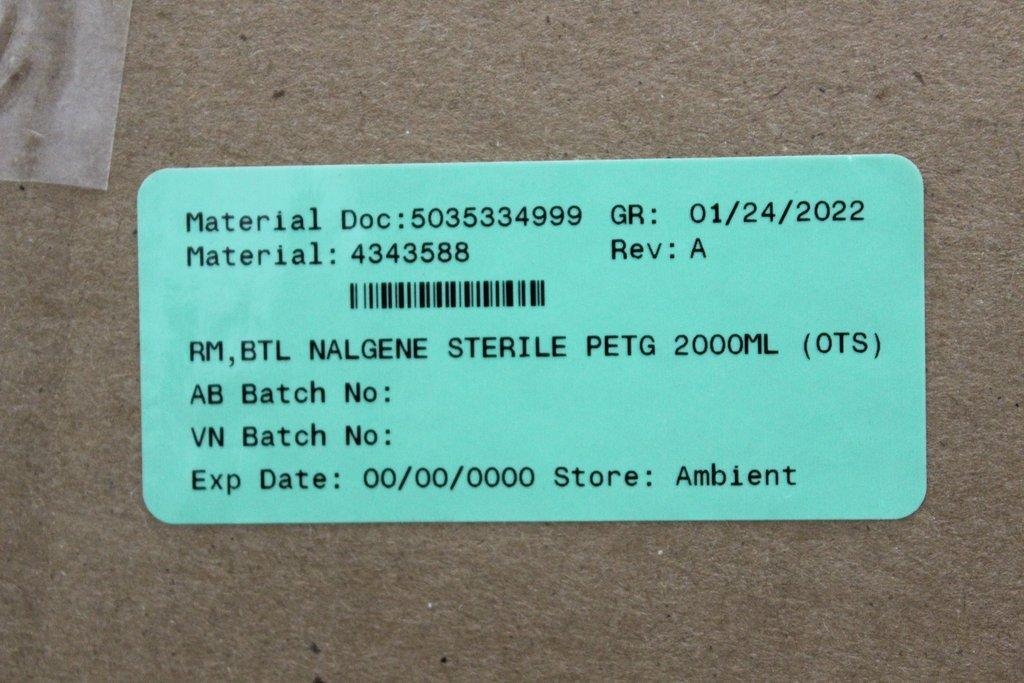 Thermo Scientific 2019-2000 Sterile Media Bottle PETG Case of 12, Lab Use