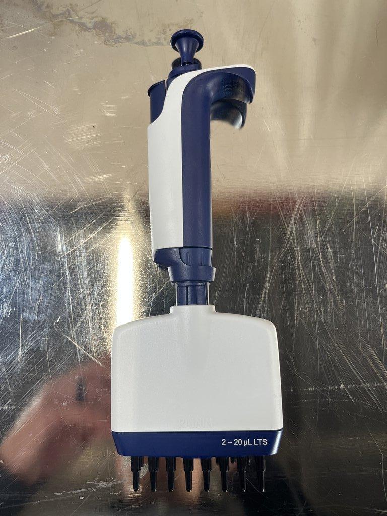 Rainin 8-Channel 2-20uL Pipet-Lite XLS Pipette for Precision Liquid Handling