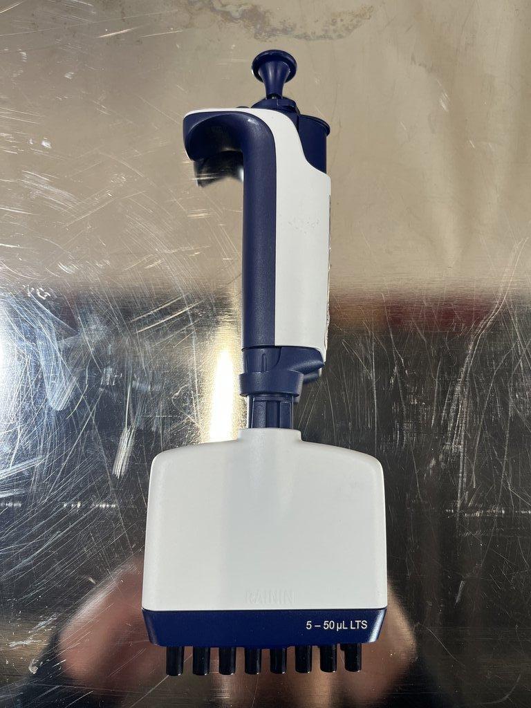 Rainin 8 Channel Pipet-Lite XLS 5-50 ul Pipette Laboratory Equipment