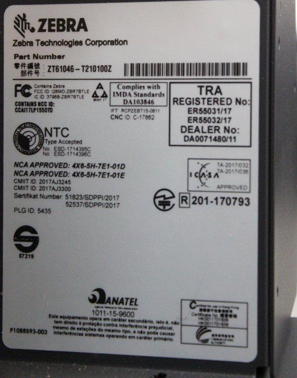 Zebra ZT610 Label Printer Computer IT Label Printer Operating 120V 50Hz/60Hz