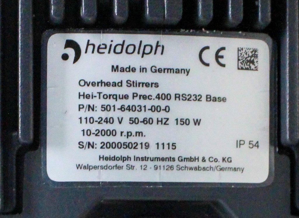 Heidolph Hei-Torque 400 Overhead Stirrer Viscosities 250,000 mPas 100L Volume