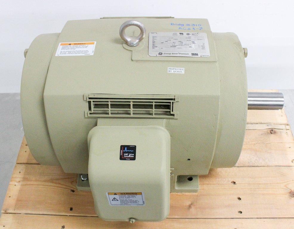 GE 5KS256ATE205A Facility Motor 20 HP 1765 RPM 3 Phase 230 460V NEMA256T ODP VFD