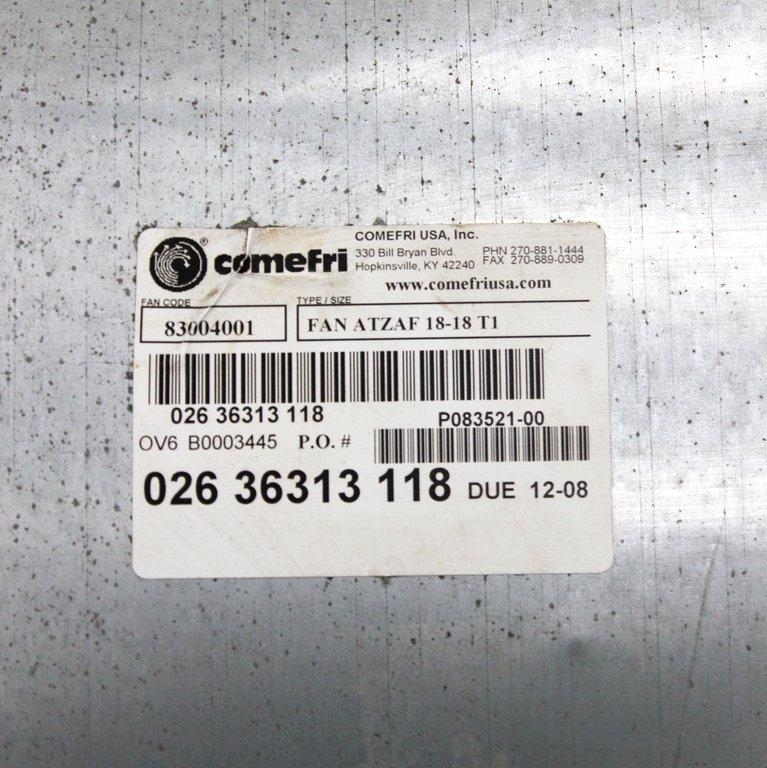 Comefri USA, Inc. Fan Atzaf 18-18 T1 Industrial Fan 12.5 BHP Max 2450 RPM