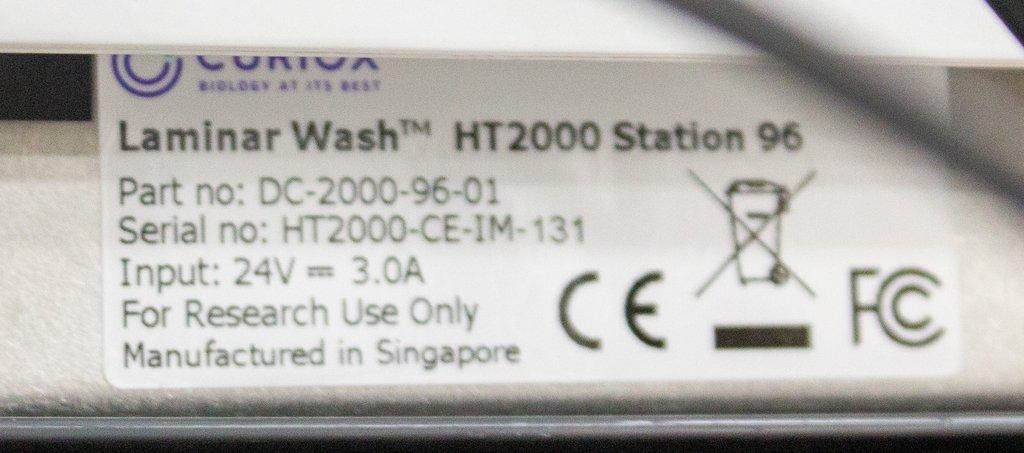 Curiox HT2000 Laminar Wash Flow Cytometry Cell Washer 96-Well BEX