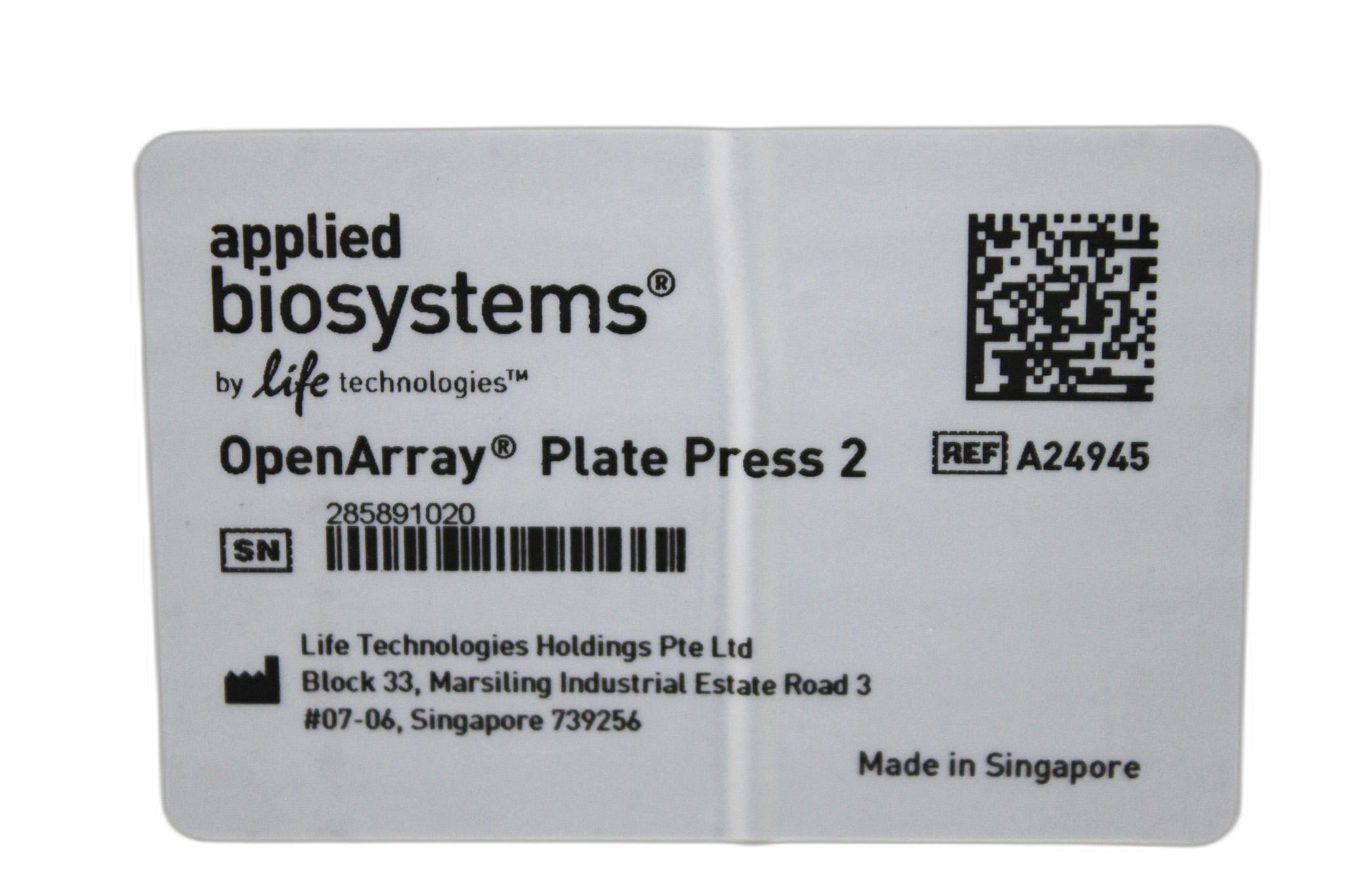Applied Biosystems OpenArray Plate Press 2 Real-Time PCR