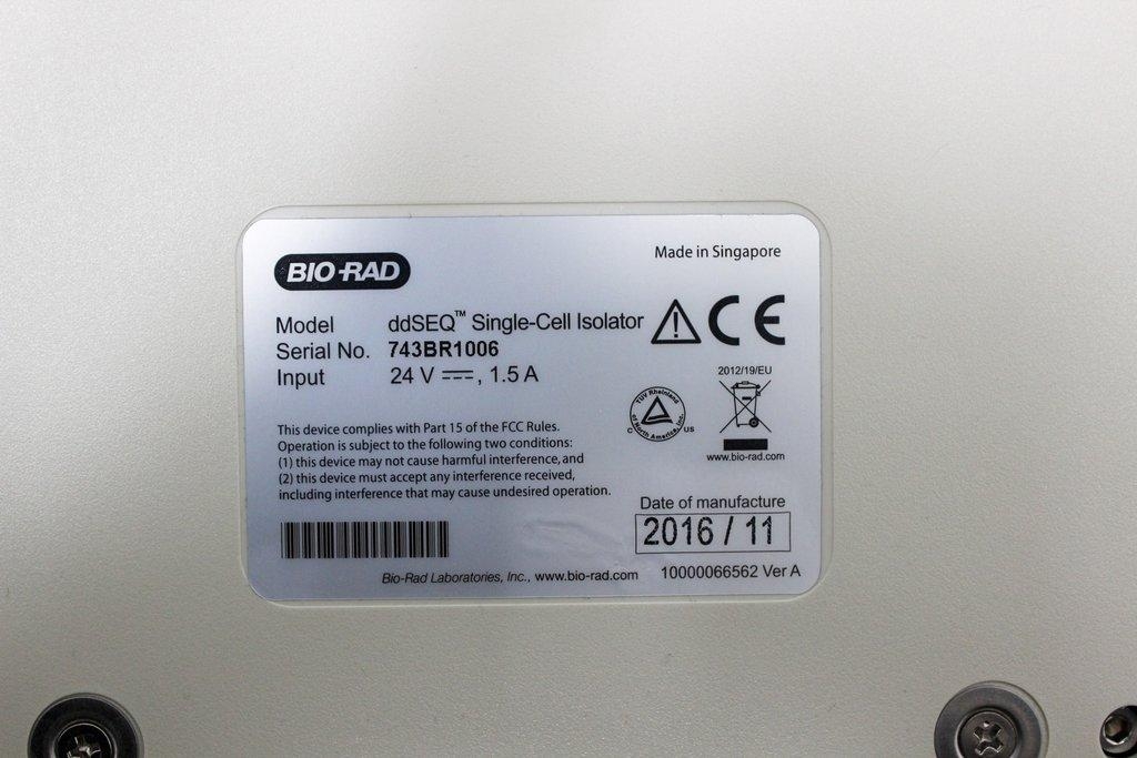 BIO-RAD ddSEQ Single-Cell Isolator for NGS and RNA Sequencing 2016 Model
