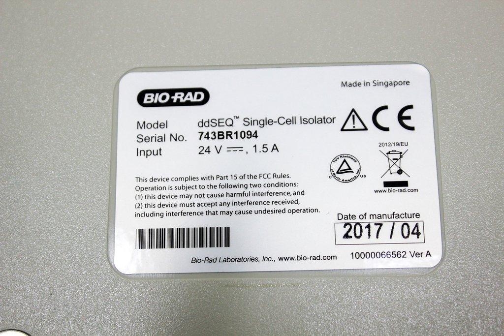 Bio-Rad ddSEQ Single-Cell Isolator Cell Sorting NGS Solution 2017 Analyzer