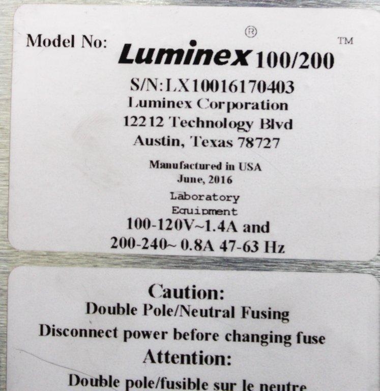 Luminex 100/200 Protein/Nucleic Analyzer 96-Well Testing 50Hz/60Hz 100-240V