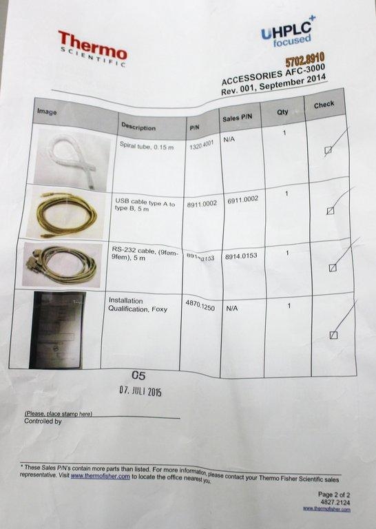 Thermo Scientific Dionex UltiMate AFC-3000 Fraction Collector HPLC, 150 mL/min