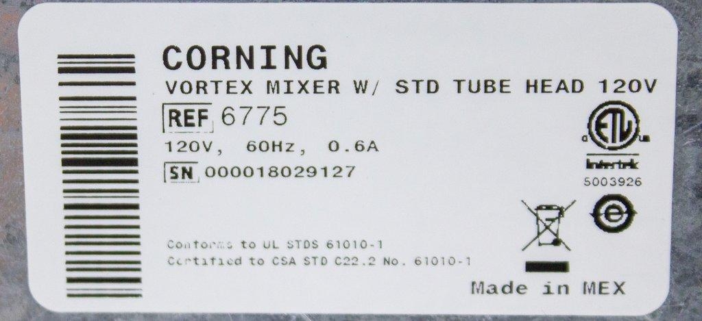 Corning Vortex Mixer w/ STD Tube Head 120V, LSE Vortex Mixer, Used in Labs