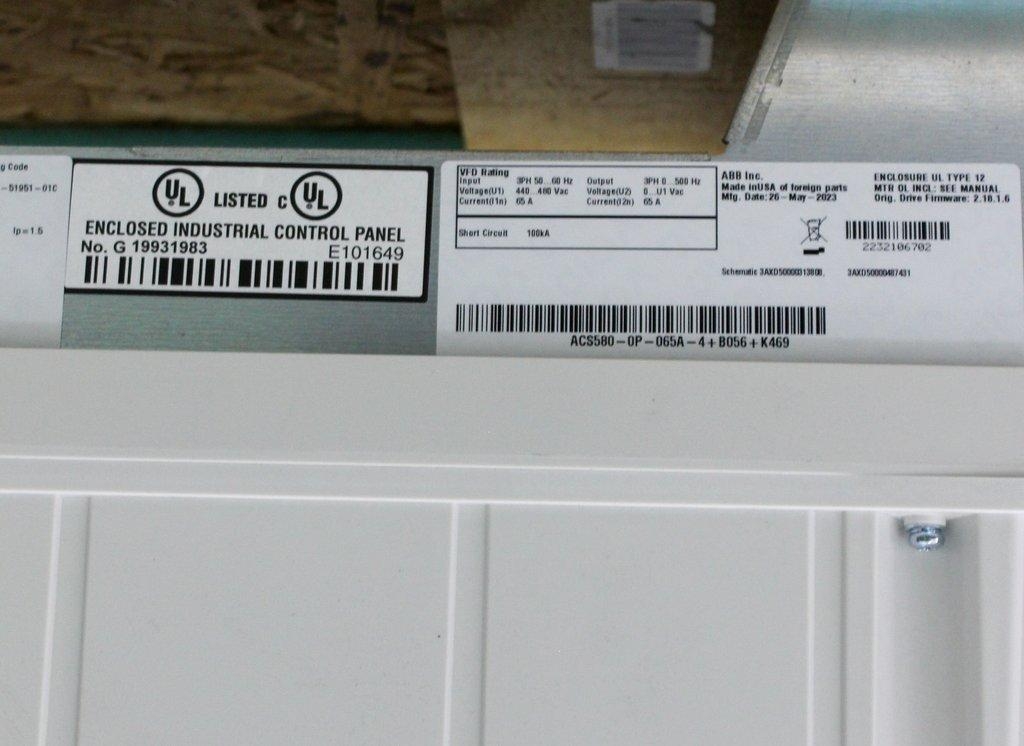 ABB ACS580-01-065A-4 P922 Facility Air Cooling 400/460V 50/60Hz 54lbs