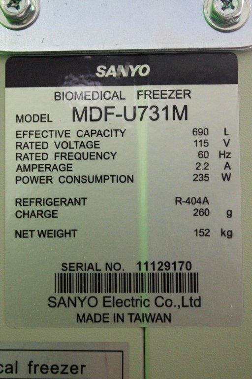 Sanyo MDF-U731M Biomedical Freezer Laboratory Ultra Cold -30C Tested VG