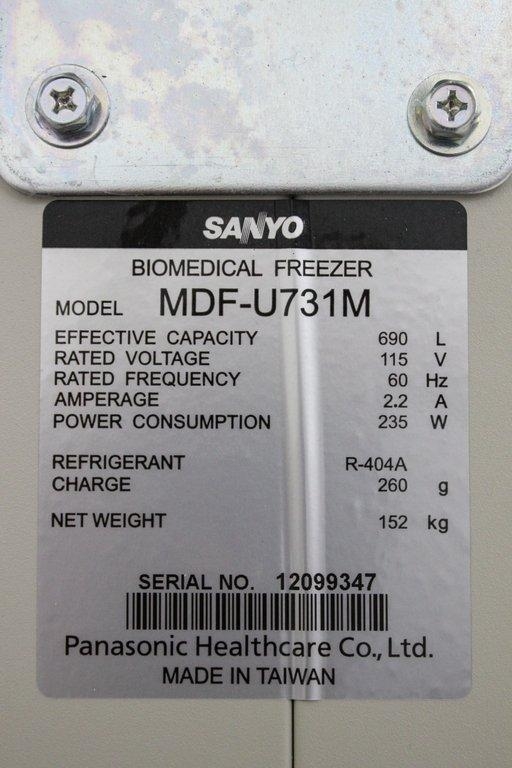 Sanyo MDF-U731M Biomedical Freezer -30C Cold Storage Unit