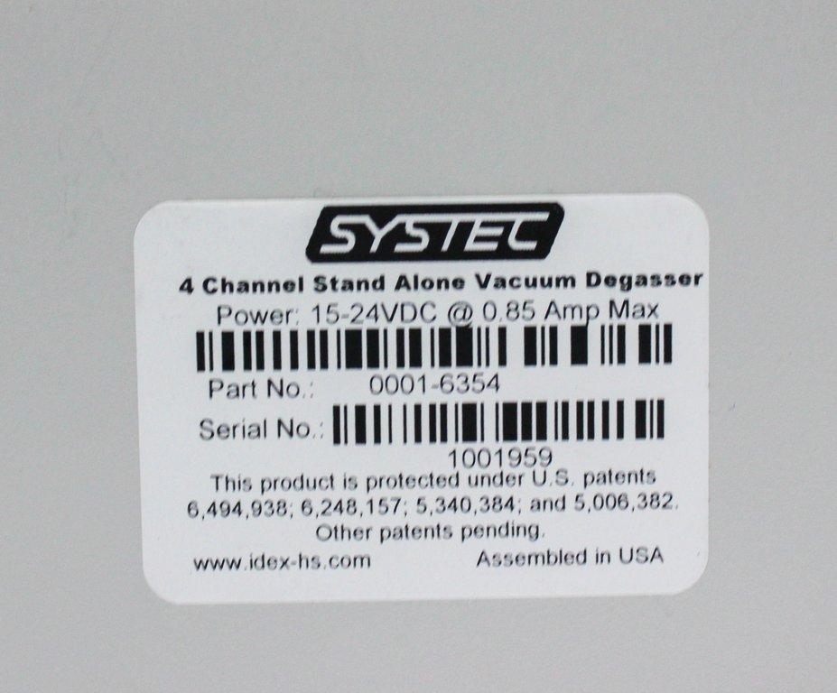 Systec 4 Channel Stand Alone Vacuum Degasser For HPLC LC-MS 0001-6354