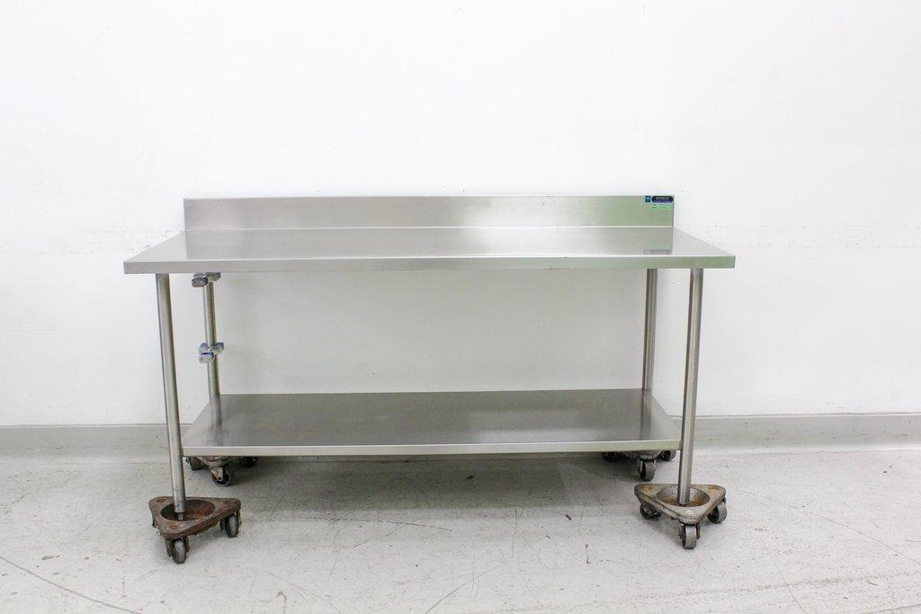 Amtekco 6 ft Stainless Lab Table w Backsplash Table B/S U/S Drawer