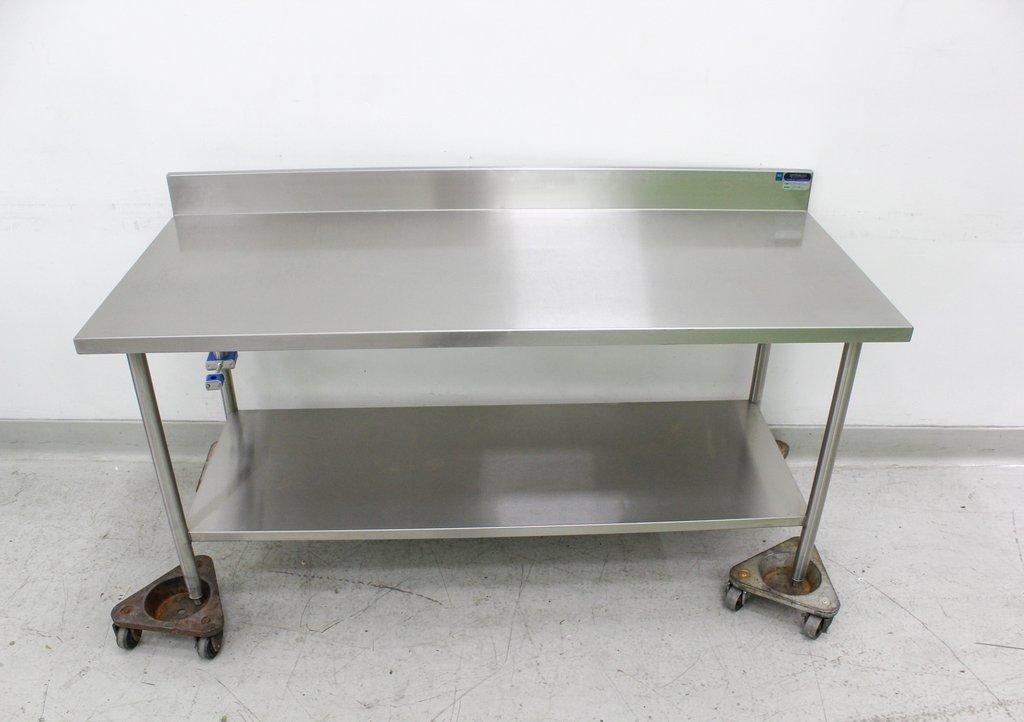 Amtekco 6 ft Stainless Lab Table w Backsplash Table B/S U/S Drawer