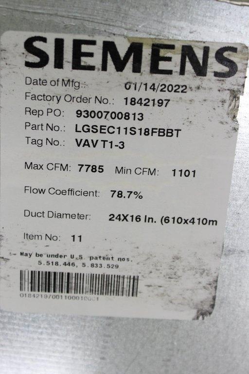 Siemens LGSEC11S18FBBT Laboratory Air Terminal, Good, Ready for Use