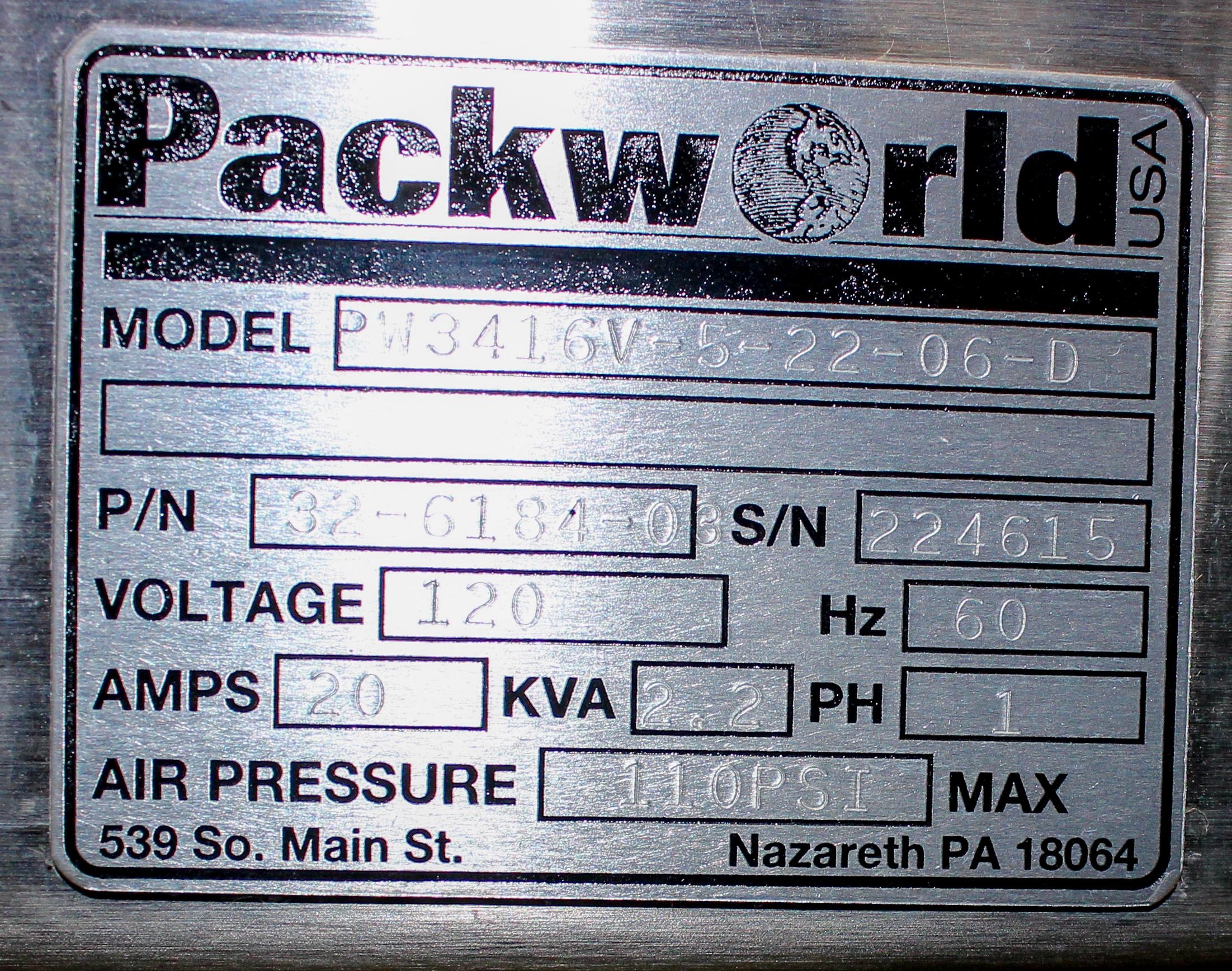 Packworld PW3416V Sealing System with 500C Touchscreen Heat Control