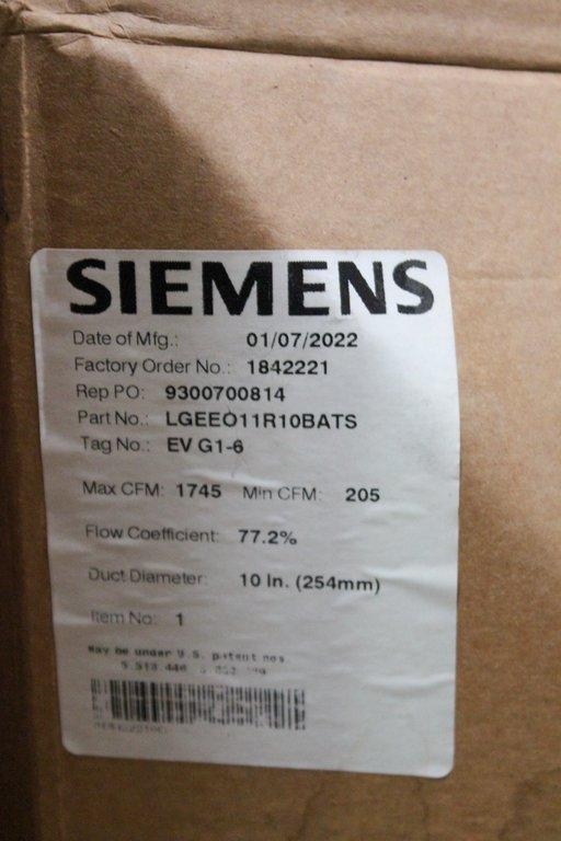 Siemens LGEEO11R10BATS Exhaust Air Terminal System New Unit, 2022