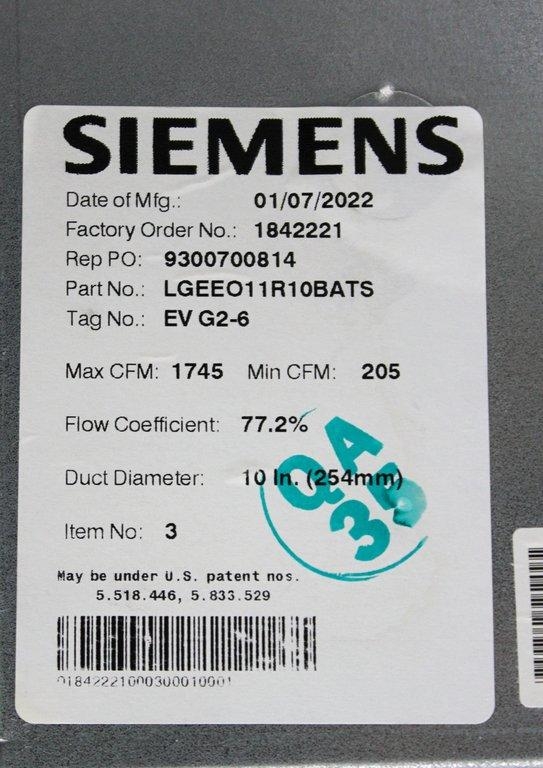 Siemens LGEEO11R10BATS Air Terminal Facility Item United States Unused