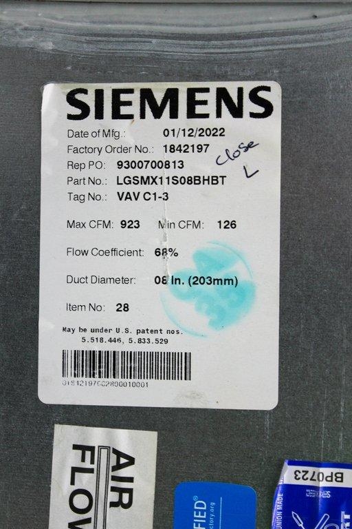Siemens LGSMX11S08BHBT Air Terminal Facility Supply New Unused