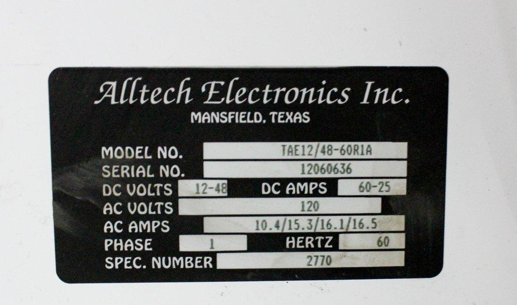 Alltech TAE12/48-60R1A Industrial Multi-Voltage Battery Charger G