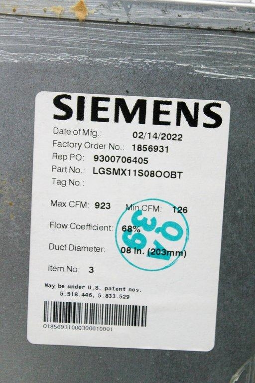 Siemens LGSMX11S08OOBT Air Terminal Facility HVAC System, 2022 Unused