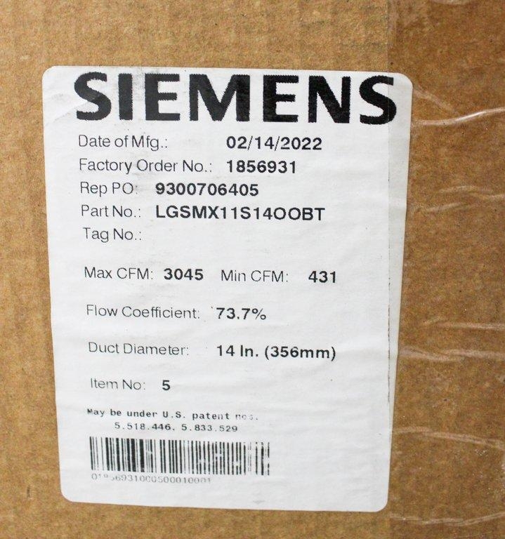 Siemens LGSMX11S14OOBT Lab Air Terminal Room Supply New & Unused 2022