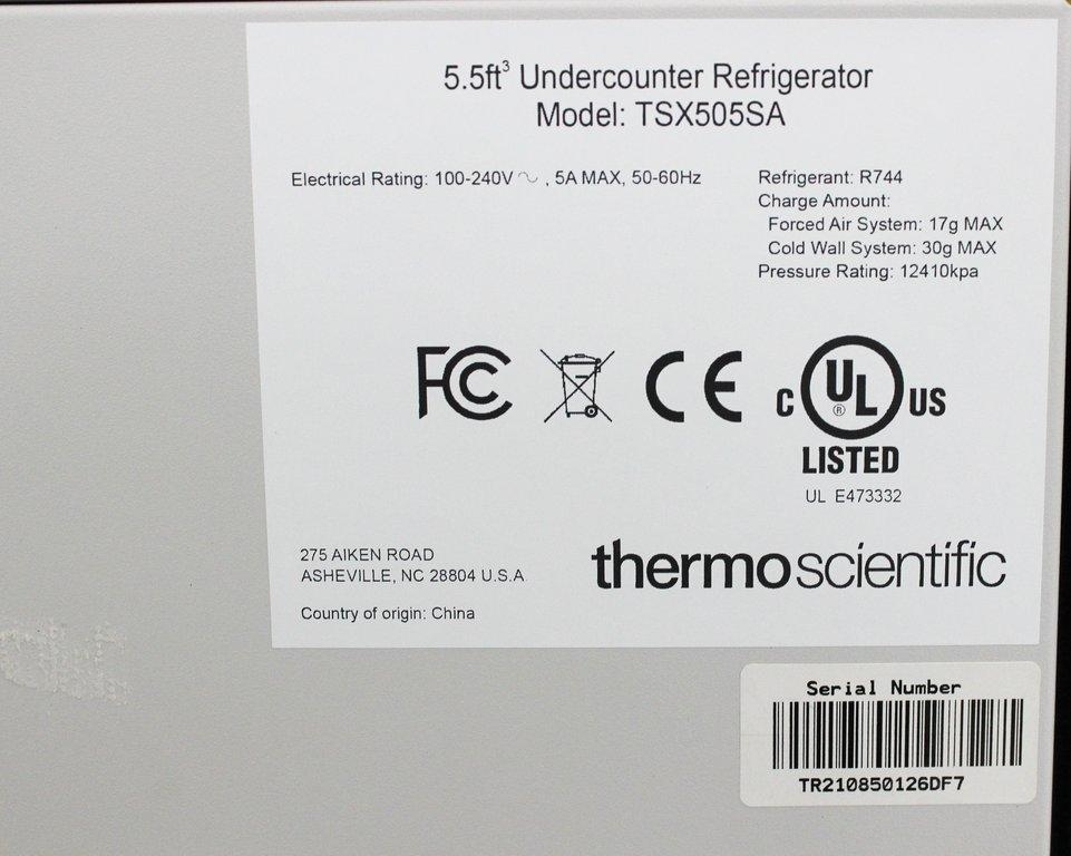 Thermo TSX505SA Undercounter Lab Refrigerator Temp 2-8C 156L Includes Power Cord