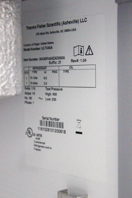 Thermo Scientific ULT430A Revco Undercounter Lab Freezer -21C