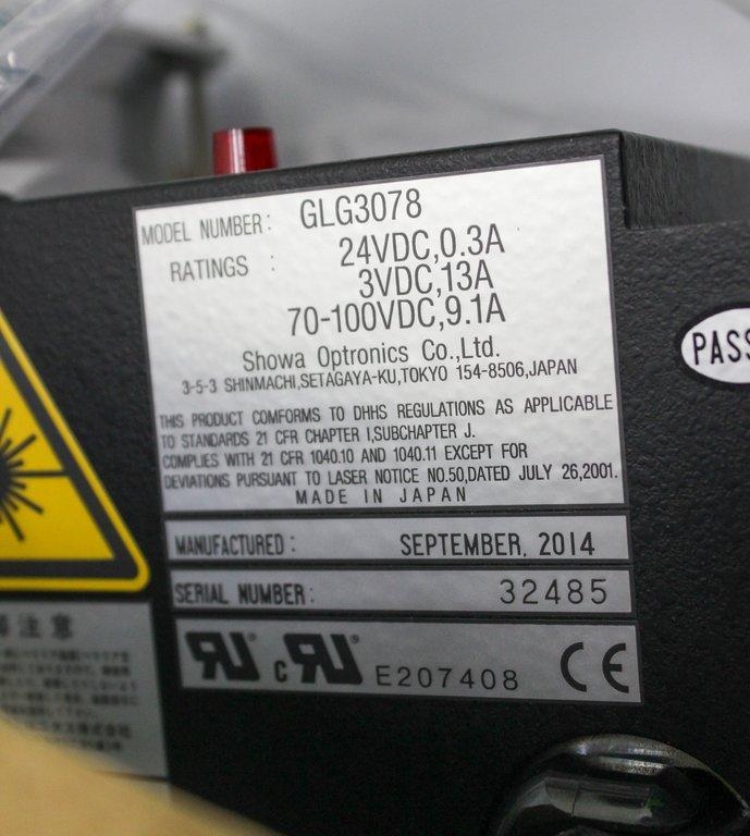 Showa GLG3078 Laser Head Unit for DNA Sequencing, Used, Good Condition, 2014 MFG