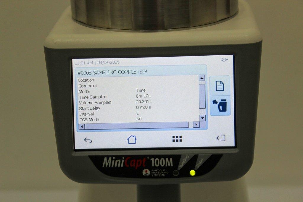 Particle Measuring Systems MiniCapt100 LPM Meter Air Flow Microbial Sampler 120V