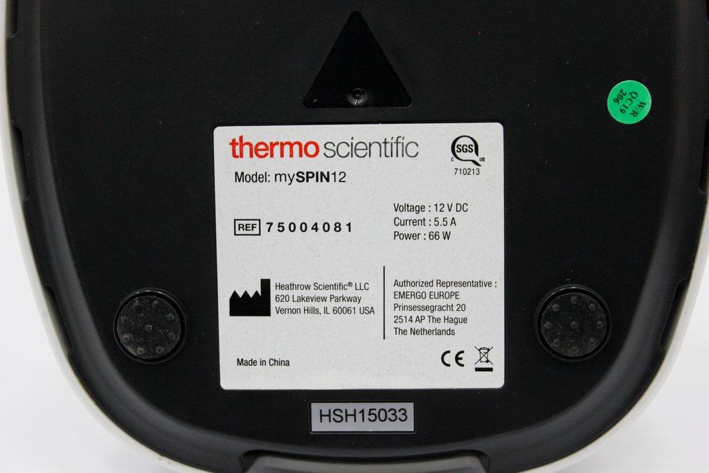 Thermo mySPIN 12 Mini Centrifuge Microcentrifuge 12500 RPM 9800xg Rotors