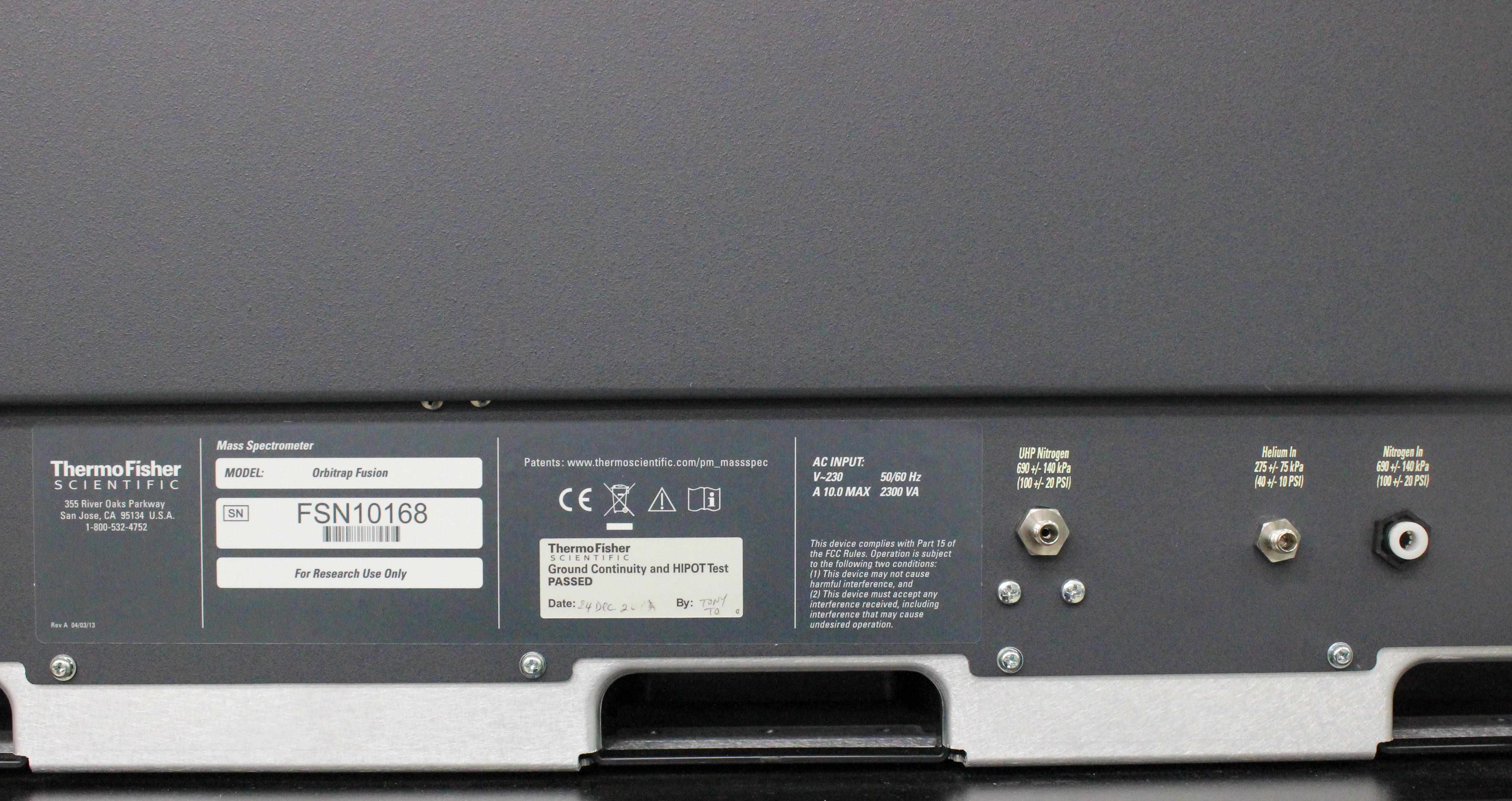 Thermo Orbitrap Fusion Mass Spec Tribrid High-Resolution Analytical 2013 Model