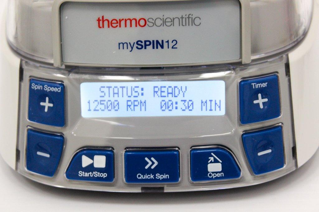 Thermo mySPIN 12 Mini Centrifuge Microcentrifuge 12500 RPM 9800xg Rotors