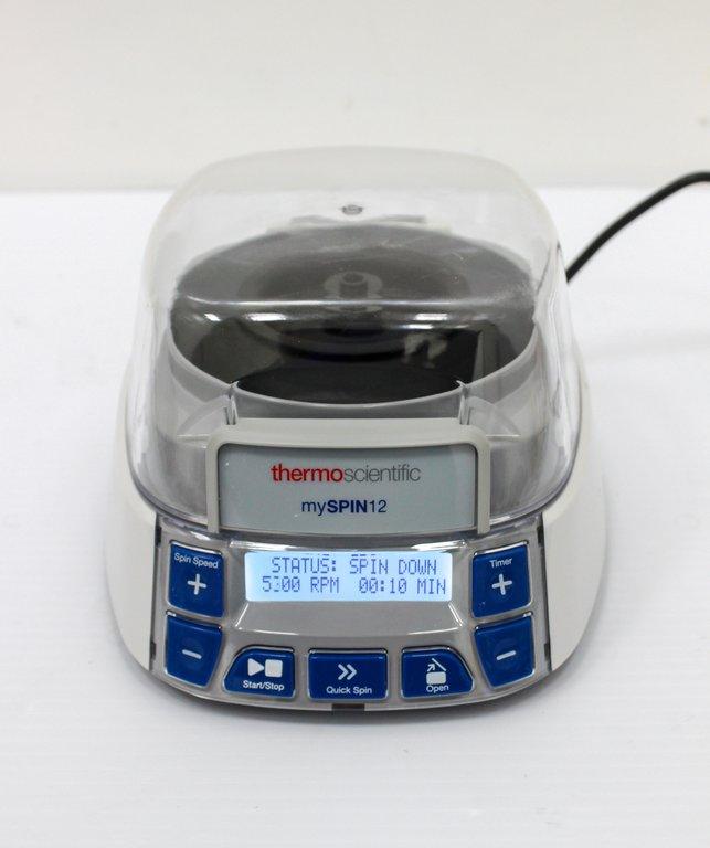 Thermo mySPIN 12 Mini Centrifuge Microcentrifuge 12500 RPM 9800xg Rotors
