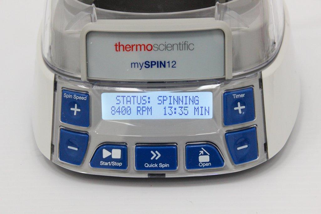 Thermo mySPIN 12 Mini Centrifuge Microcentrifuge 12500 RPM 9800xg Rotors