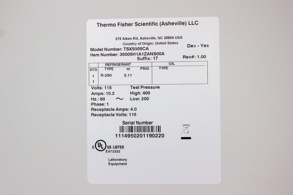 Thermo TSX5005CA Chromatography Refrigerator 51CUFT 3-7C Energy Efficient