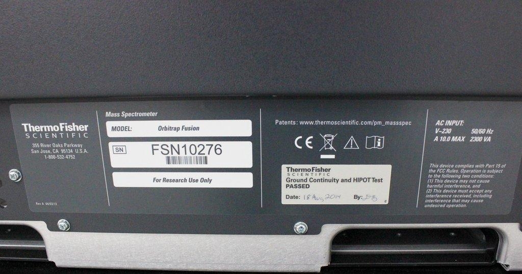 Thermo Orbitrap Fusion Mass Spectrometer Tribrid Analyzer High Versatility