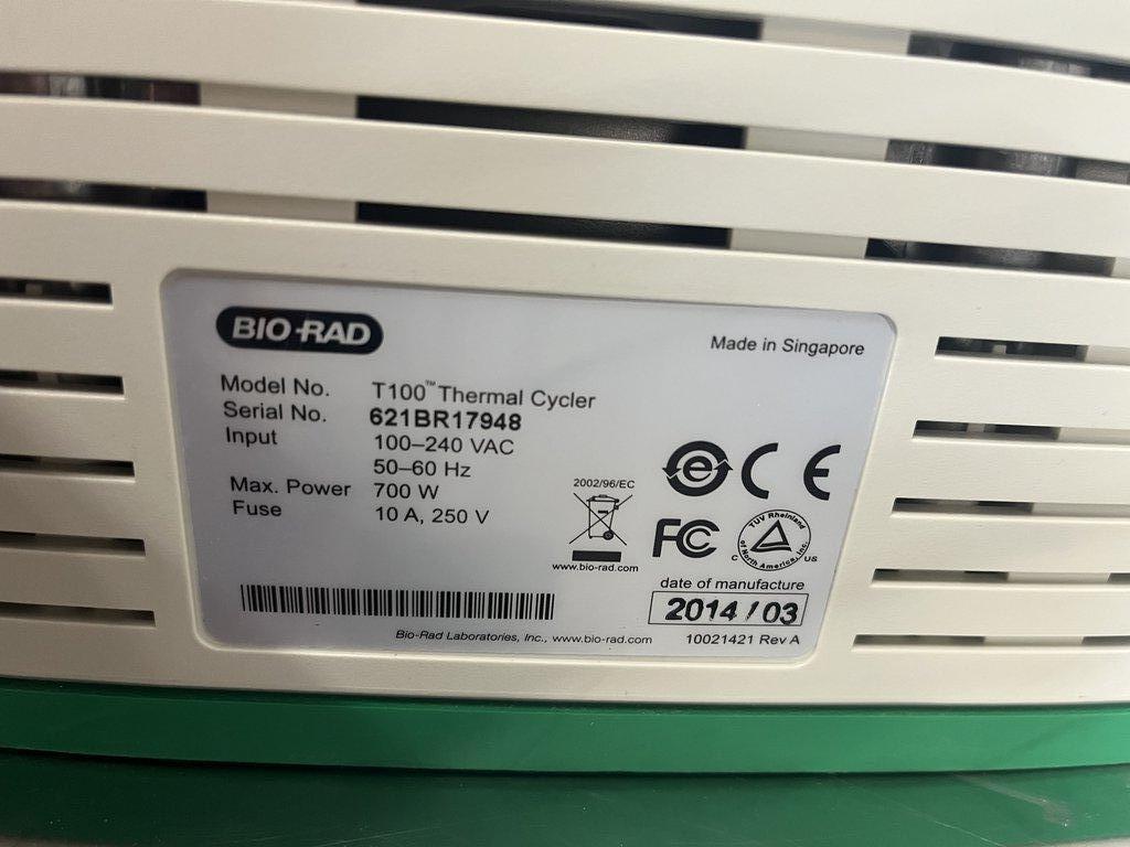 BIO-RAD T100 Thermal Cycler PCR Machine Functional Testing