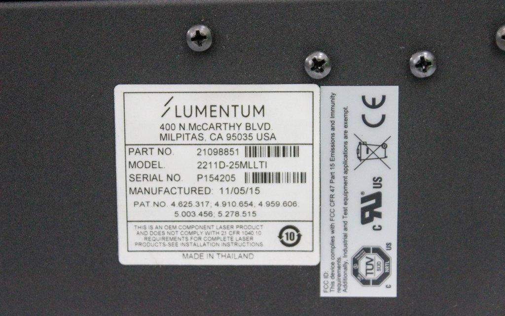 Lumentum 2211D-25MLLTI Laser Head Unit Preowned Good Condition 2015