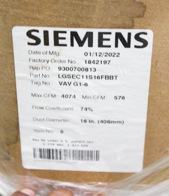 Siemens LGSEC11S16FBBT Lab Supply Air Terminal American Made New 2022