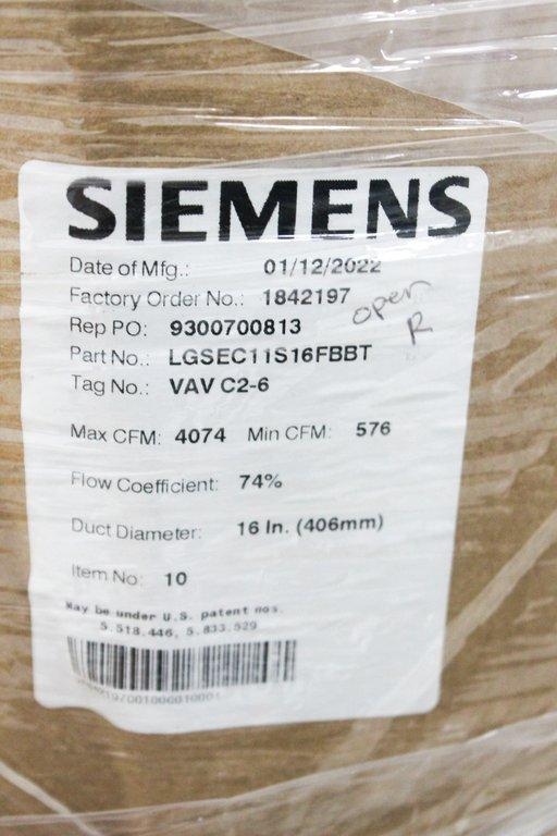 Siemens LGSEC11S16FBBT Lab Air Terminal Supply Room System 2022 Unused