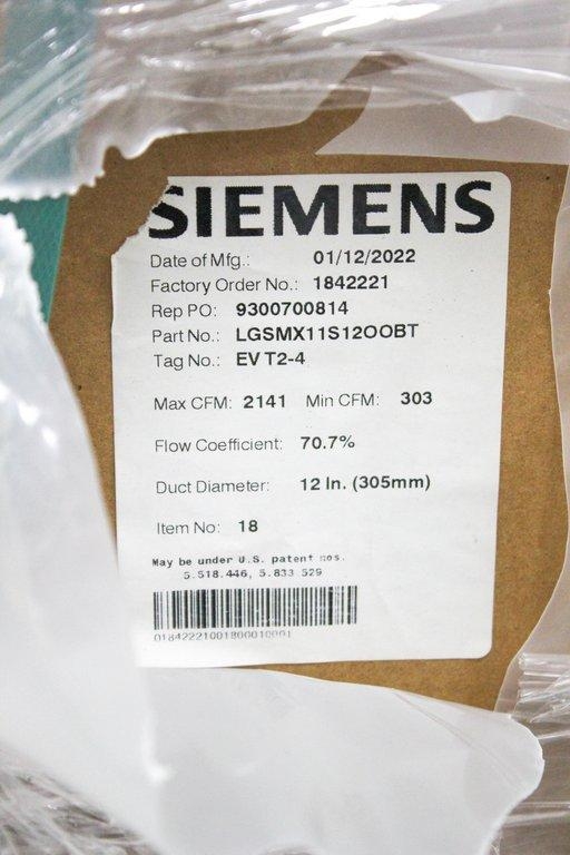 Siemens LGSMX11S12OOBT Laboratory Air Terminal Model EV T2-4 New Unused
